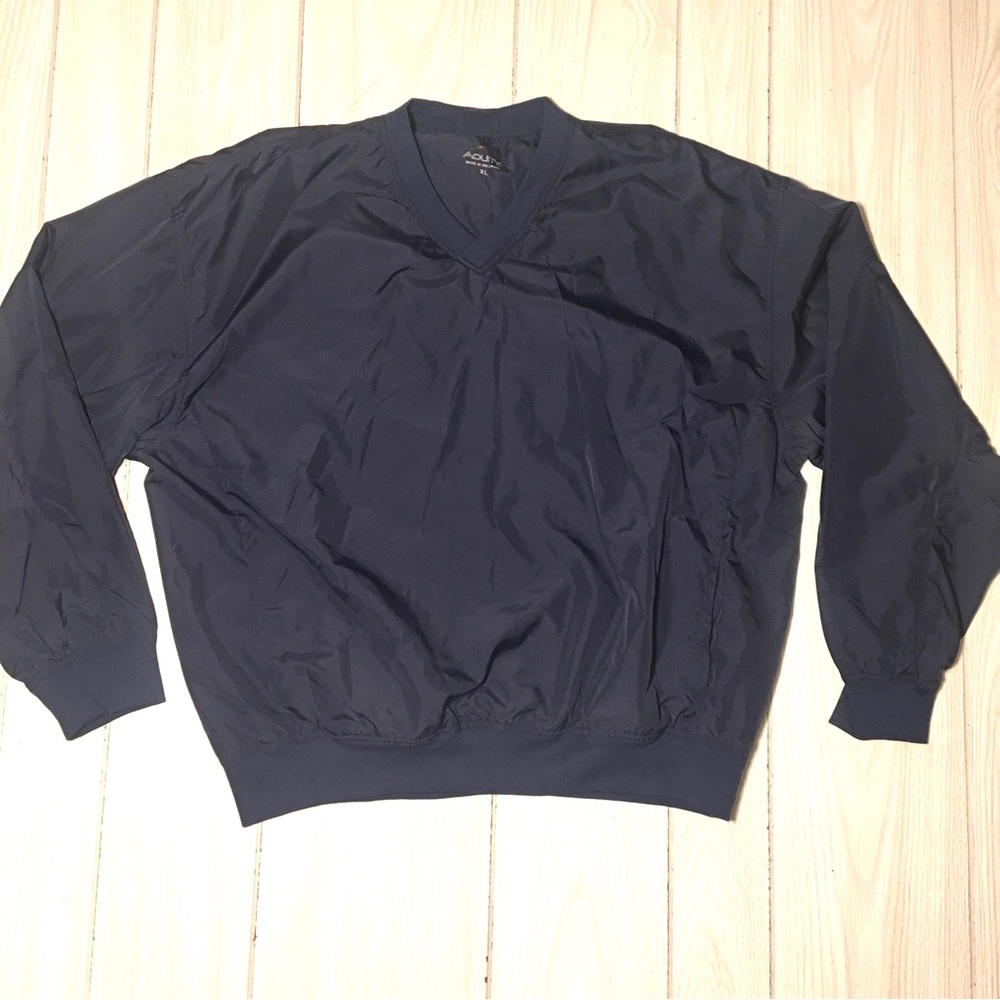 Acuity Mens XL Golf Pullover WindbreakerJacket V Neck NAVY Lightweight